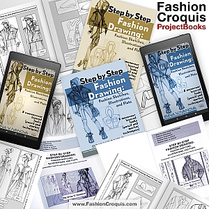  Step-by-step tutorials on fashion and technical drawing. These books are available in paperback and eBook formats. Each project includes side-by-side fashion technical flats, sketches, and fashion illustrations, making learning and practicing both skills easy.
