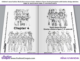 Fashion illustrations and figure drawing templates for 7-10-years-old children.