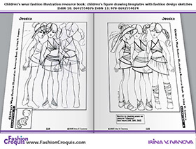 Fashion illustrations and sketches for 7-10-years-old girls. 