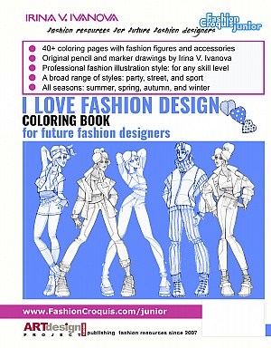 Coloring book for future fashion designers