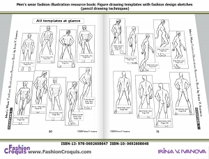 Figure templates for fashion illustration. All male figure croquis at the glance.