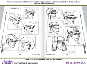 Hat styles illustrated with all details and stiches.